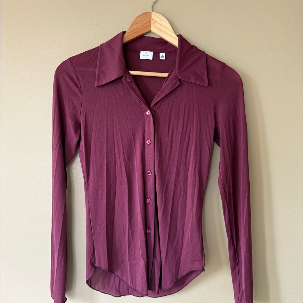 Wilfred Burgundy Button Down Shirt
